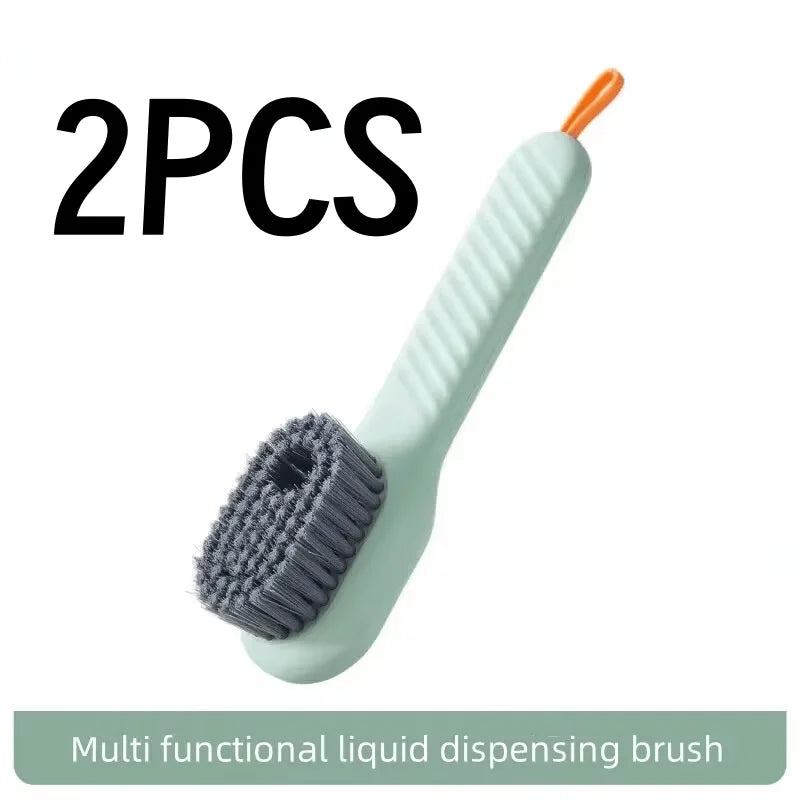 Multi Functional Liquid Added Shoe Brush Household Press Out Liquid For Washing Shoes Shoe Brush Tool Press Type Soft Fur Clo