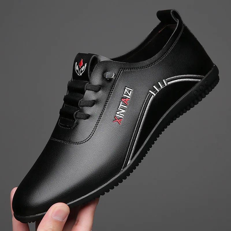 2024 casual men leather shoes Versatile Business White footwear Fashion anti slip comfortable loafers male new lightweight flat
