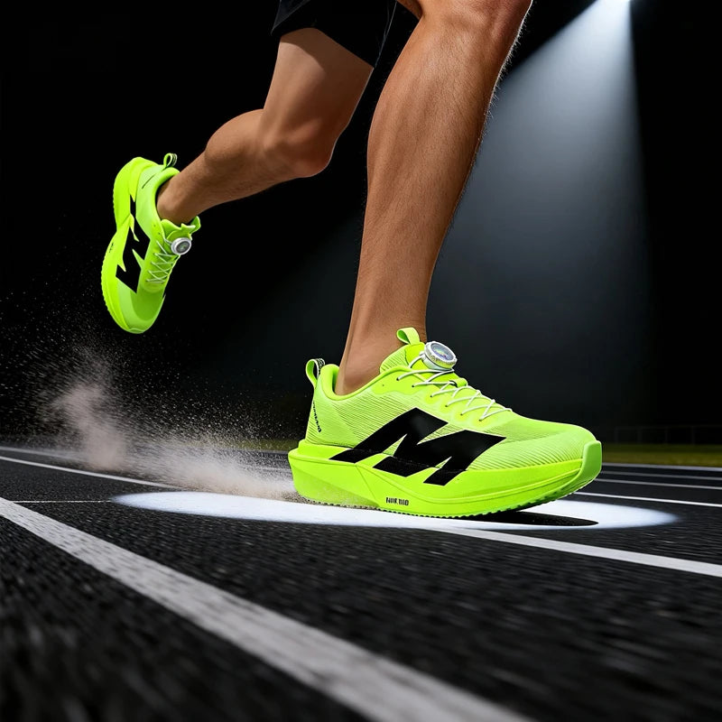 New Men's Carbon Plate Sneakers Outdoor Soft Sole Air Cushion Mesh Sports Running Shoes Light Nonskid Casual Couple Tennis Shoes