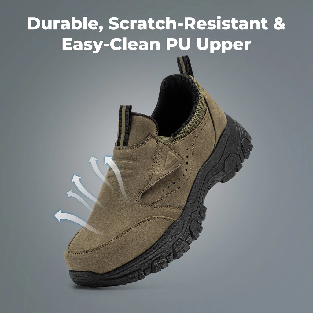 FitVille Mens Loafers Non Slip Walking Flats Breathable Outdoor Slip on Casual Shoes for Male Work Office Driving Sneakers