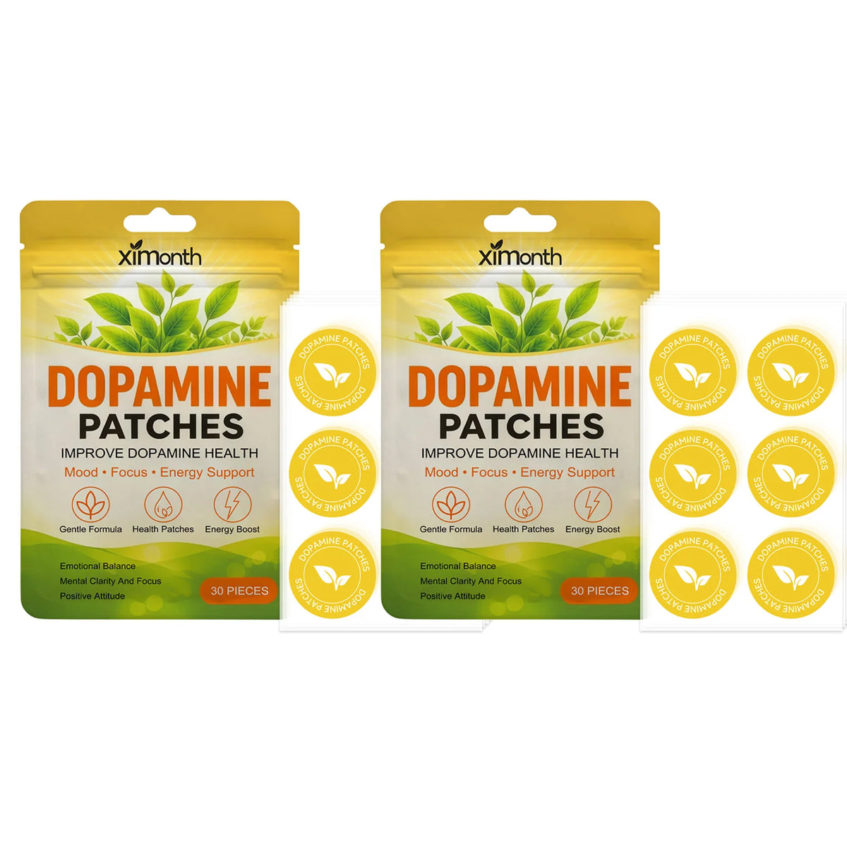 Dopamine Patches Mild Convenient Boosts Positive Mood Mental Clarity Long Lasting Daily Work Study Use