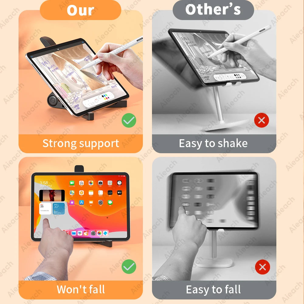 Desktops Stand For Tablet 4.7 to 12.9 inch , Adjustable Folding Bracket Tablet Holder For iPad Xiaomi Samsung Mobile Phone Suppo