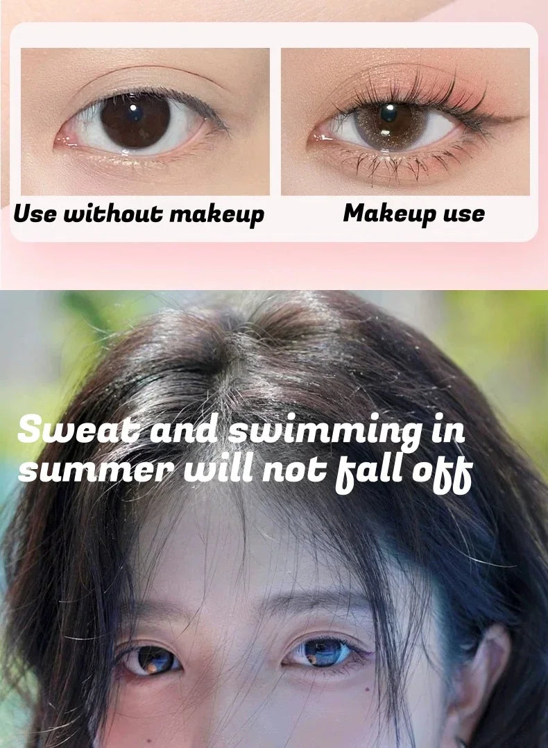240pcs Invisible double-fold eyelid tape, natural lace, transparent Beige stripe Natural eye makeup with tools
