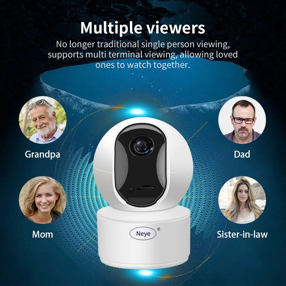 Neye 8MP 4K PTZ WiFi Security Camera Home Indoor 10X Digital Zoom Camera AI Automatic Tracking CCTV Baby Monitor