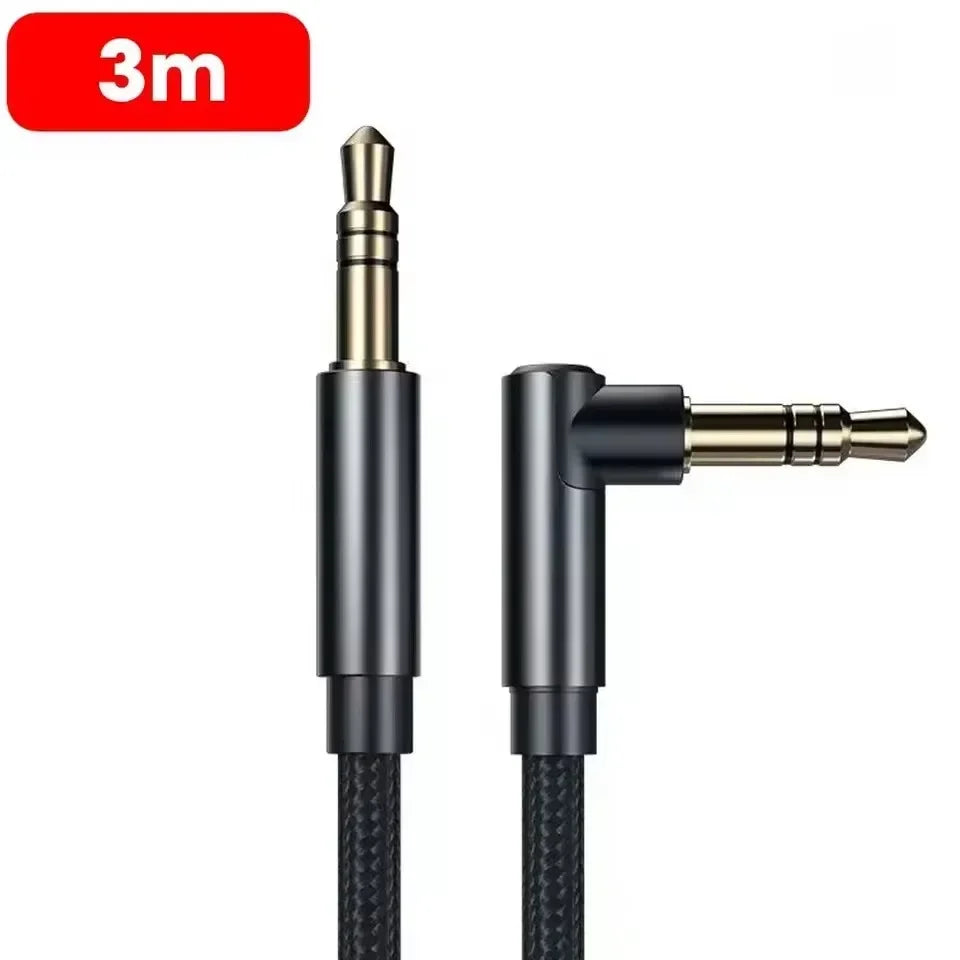 3.5mm Jack Audio Cable 90 Degree Elbow Male to Male Speaker Aux Wire For Samsung Xiaomi MP4/3 Video Car Headphone Adapter Cord
