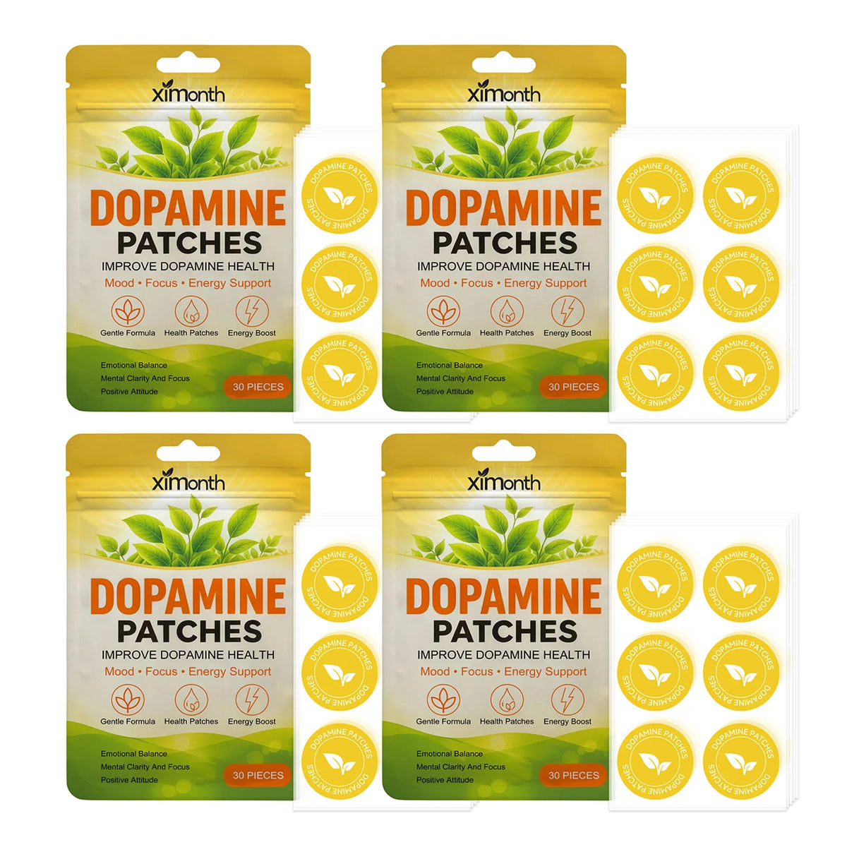 Dopamine Patches Mild Convenient Boosts Positive Mood Mental Clarity Long Lasting Daily Work Study Use