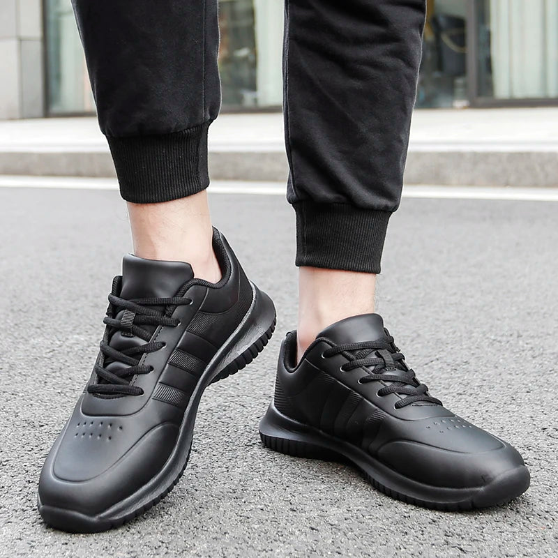 Chef shoes four season soft-sole anti-slip oil-proof waterproof portable kitchen work shoes fashion plus size casual men's shoes