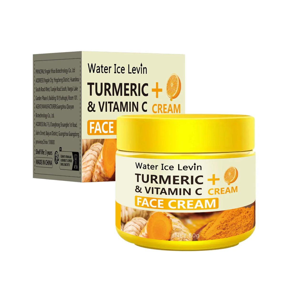 Turmeric Vitamin C Anti-Aging Cream Moisturizing Anti-Wrinkle Collagen Hyaluronic Acid Cream Skin Care Cosmetics 50g