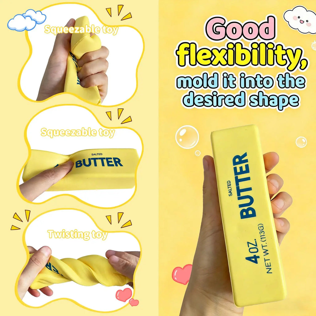 Butter Stick Squishy Toy Slow Rising Squeeze Toy Butter Bar Brick Squishy Fidget Toy Anti Stress Release Hand Relax Gift Toy